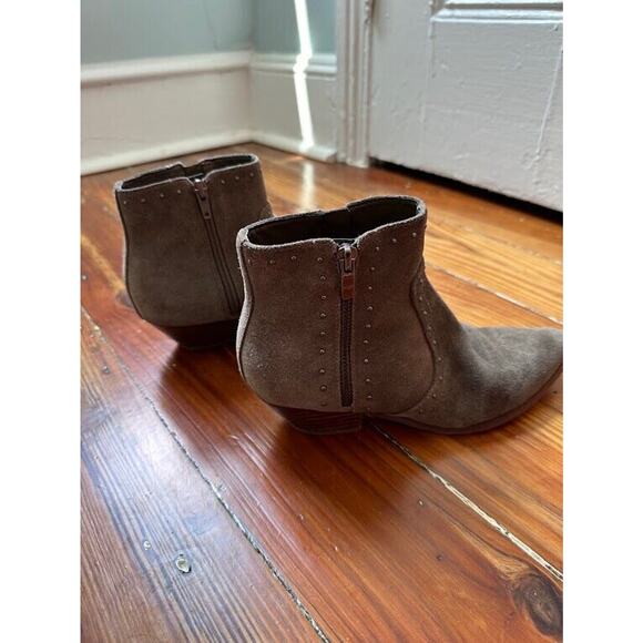 Marc Fisher Green Grey Pointed Toe Suede Leather Booties Studded Women's 6 - Picture 5 of 13